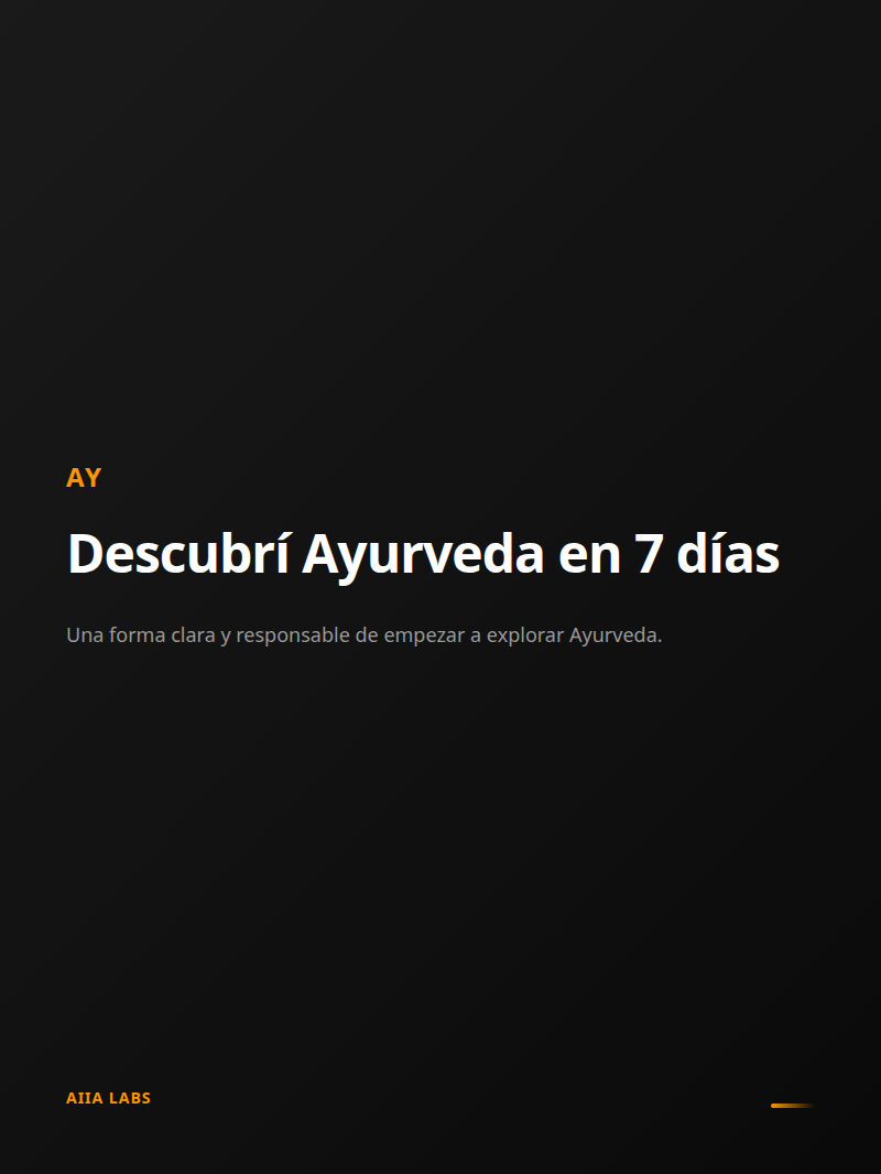 Descubrí Ayurveda en 7 días